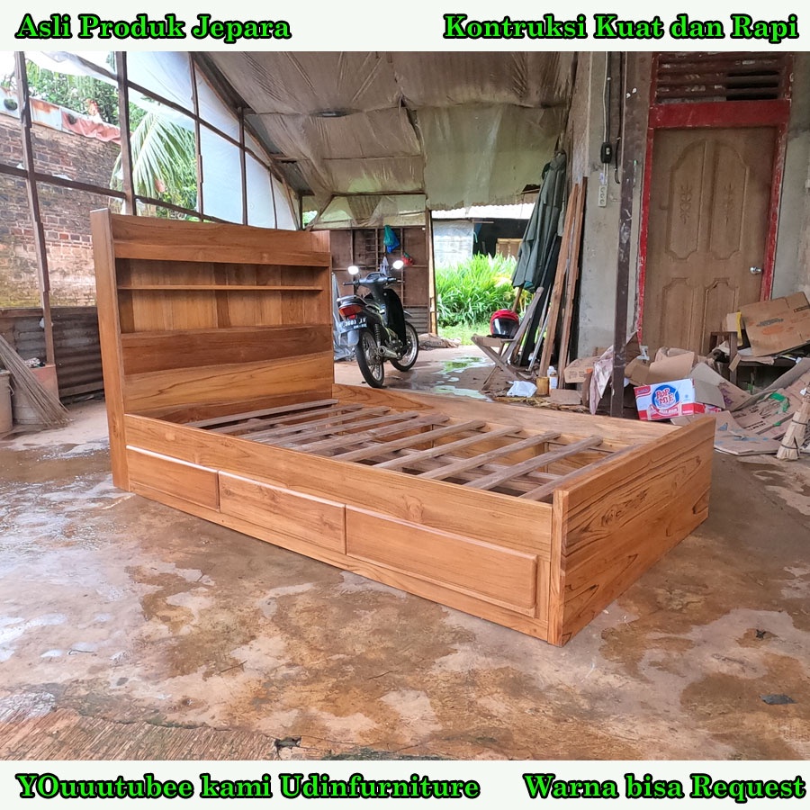 tempat tidur anak laki laki minimalis 3 laci