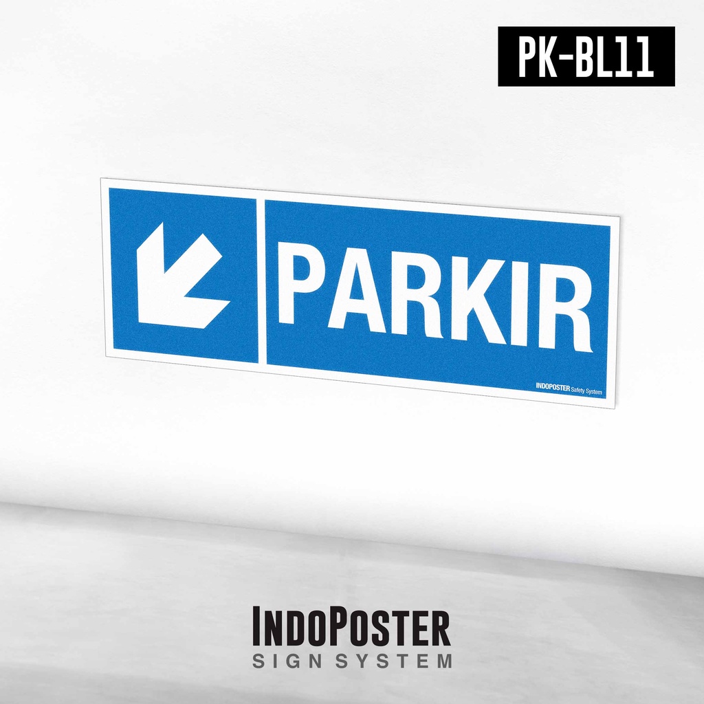 

Stiker Label Rambu Sign Parkir Parking Arah Kiri Bawah