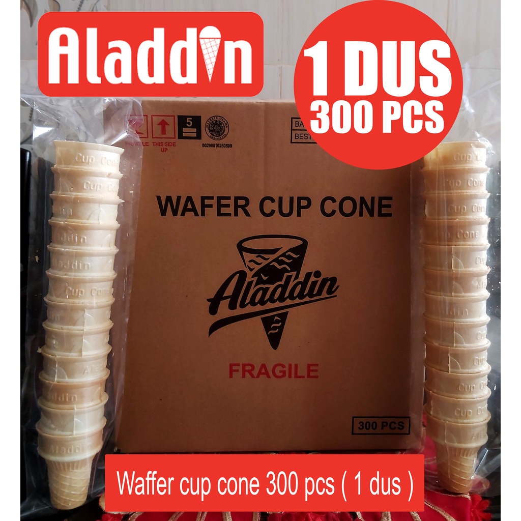 

Cup Cone wafer merk Aladdin 1 dus ( isi 300 pcs )