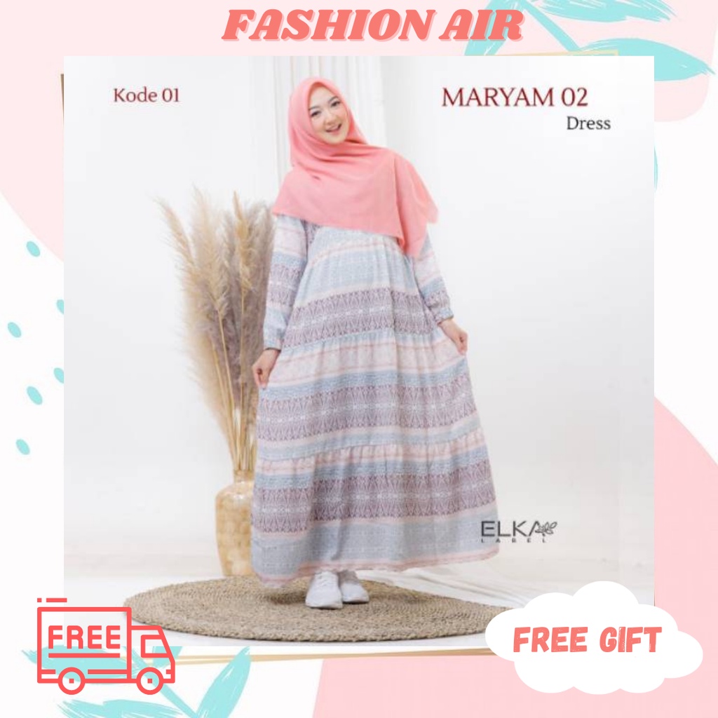 GAMIS BAHAN PRADA CREPE MARYAM 02 ORIGINAL by ELKA LABEL