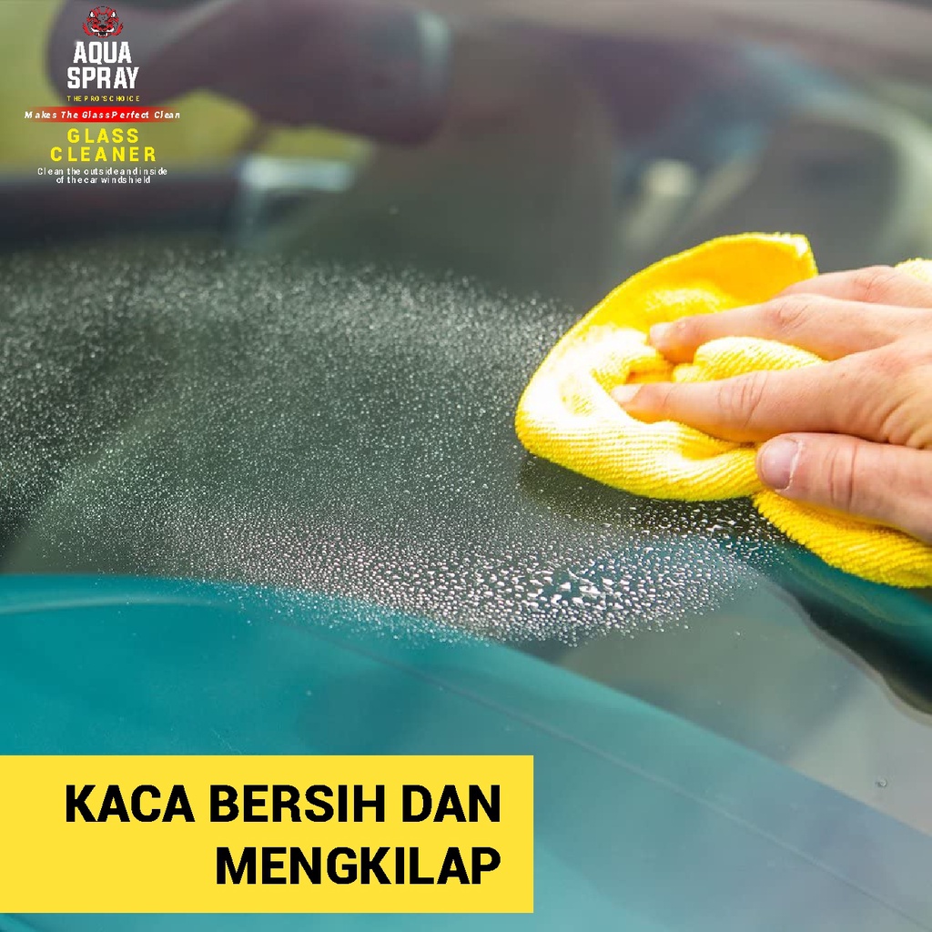 SKIKI91 -AQUA SPRAY / PERFECT GLASS CLEANER / PEMBERSIH JAMUR KACA MOBIL /  BONUS LAP MICROFIBER