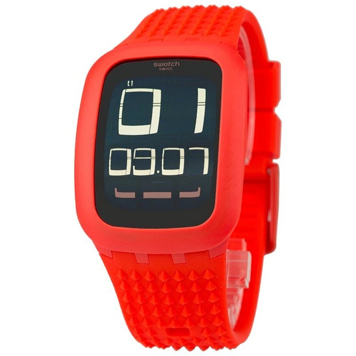 Swatch Touchscreen Jam Tangan Karet Merah SURS105 Sanguin Original