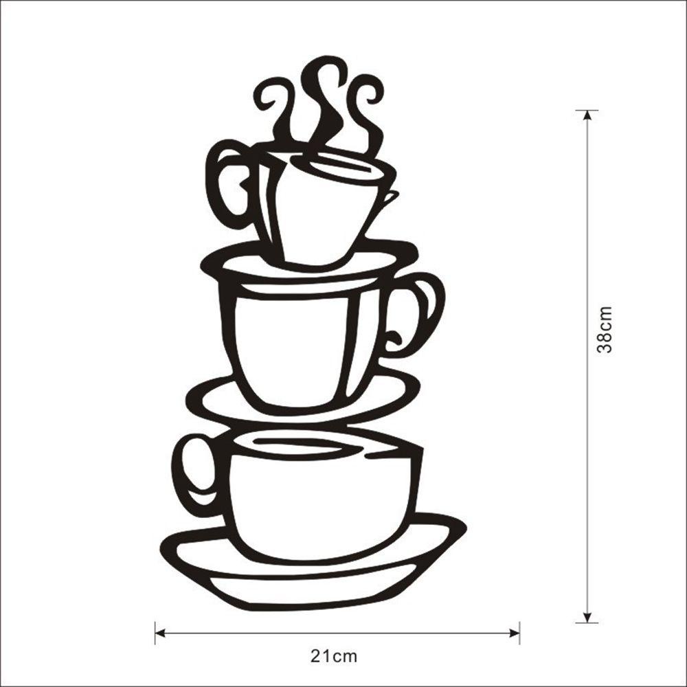 Solighter Stiker Dinding Dekorasi Rumah Fashion Vinyl Tahan Air Removable Cafe Decals
