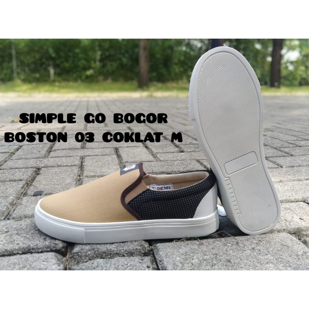 SEPATU SLIP ON PRIA BOSTON DIESEL 03 BAHAN KANVAS INJECT ANTI SELIP 38-43