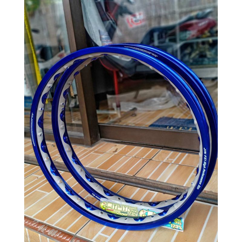 velg jin fei jinfei biru 2tone two tone wave 120/140-17 ring 17 rim 17