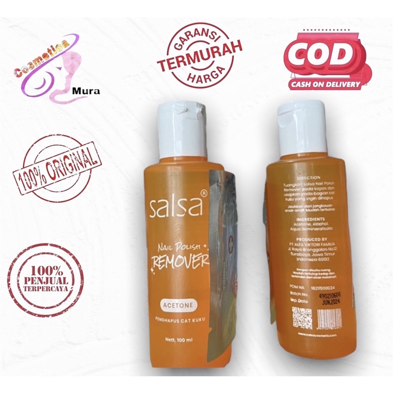 [ 100 ml ] salsa aseton besar 100 ml - [ 100 ML ] SALSA VARNISH REMOVER 100 ML / ASETON PEMBERSIH CAT KUKU