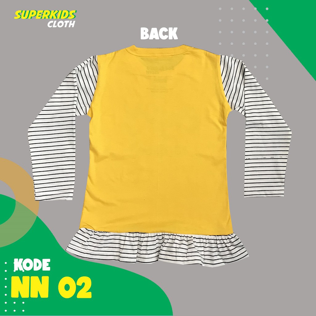 BAJU ANAK PEREMPUAN / KAOS ANAK PEREMPUAN / PAKAIAN ANAK CEWEK KAOS ANAK CEWEK LENGAN PANJANG STRIP ENJOY YOUR DAY (NEW NORMAL EDITION) SUPERKIDSCLOTH 1 - 11 TAHUN