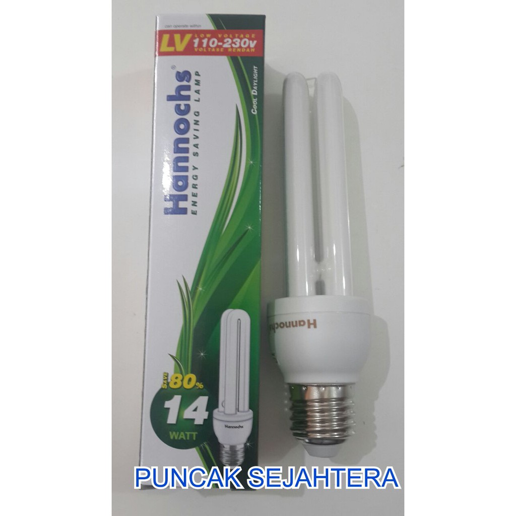 Lampu PLC Hannochs 2U 14w 14 watt Neon / Jari LV low voltase