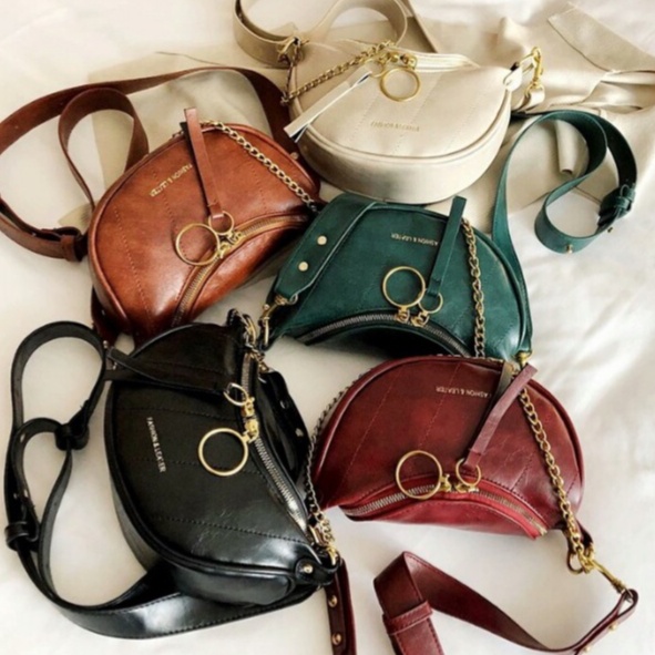 BJ15053 - BEIGE/BLACK/BROWN/GREEN/RED TAS PINGGANG SLING BAG WAISTBAG SLEMPANG TAS WANITA FASHION IMPORT MODIS ELEGAN TERMURAH TERLARIS TERBARU BAGSTORE JAKARTA TAS BATAM GT1015 LT1745 ELJ5053 JT30337 CR7165 BQ3247