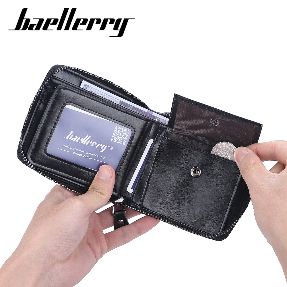 BAELLERRY D3125 Dompet Pria Dompet Pendek Bahan Kulit PU Leather Premium WATCHKITE WKOS