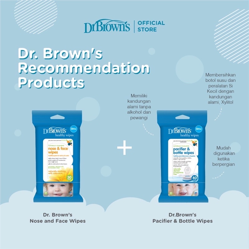 Dr Brown's Nose And Face Wipes - Tisu basah Hidung dan wajah anak