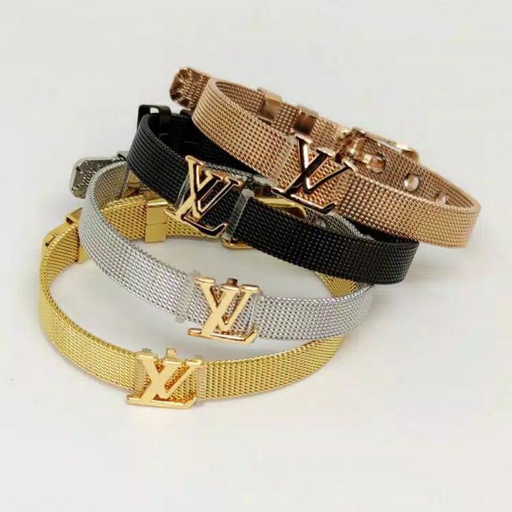 Import Terbaik Gelang Titanium Premium Liontin Lapis Emas Gelang Rantai Pasir 