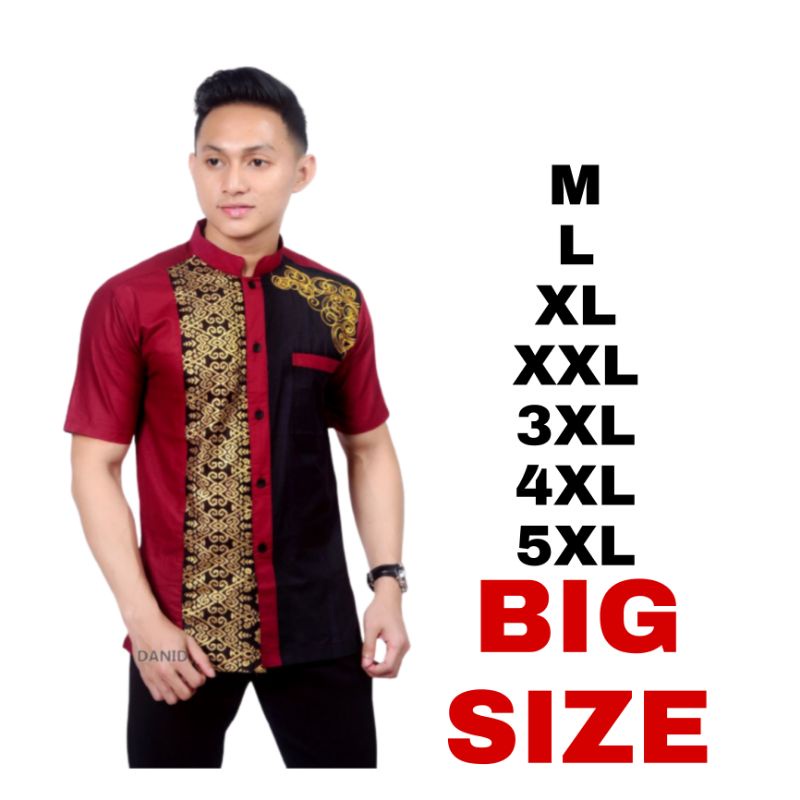 Batik KOKO  Jumbo M / 5XL koko  Lengan Pendek Motif 05 MURAH BATIK JUMBO