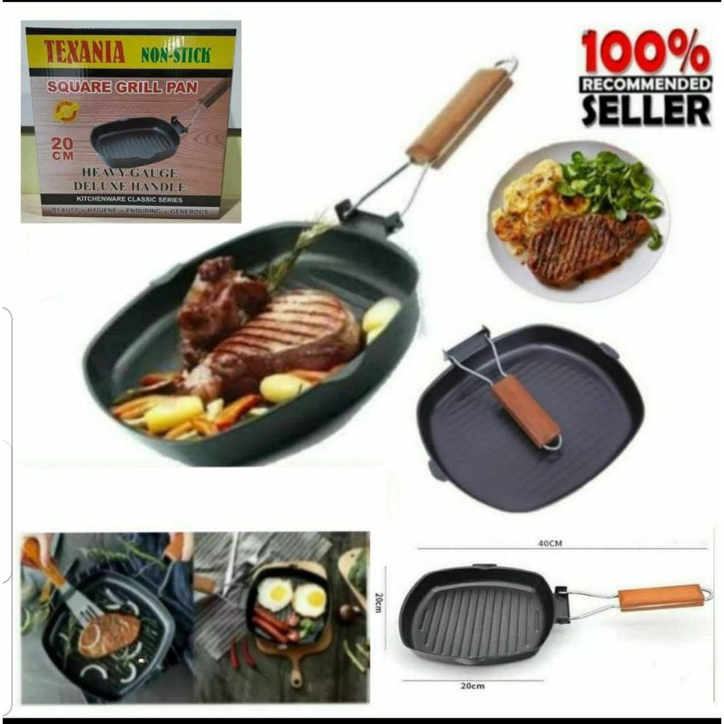Grill Pan Kotak/Wajan Grill Kotak/ Grill Pan Kotak/ Grill Pan dengan Pegangan