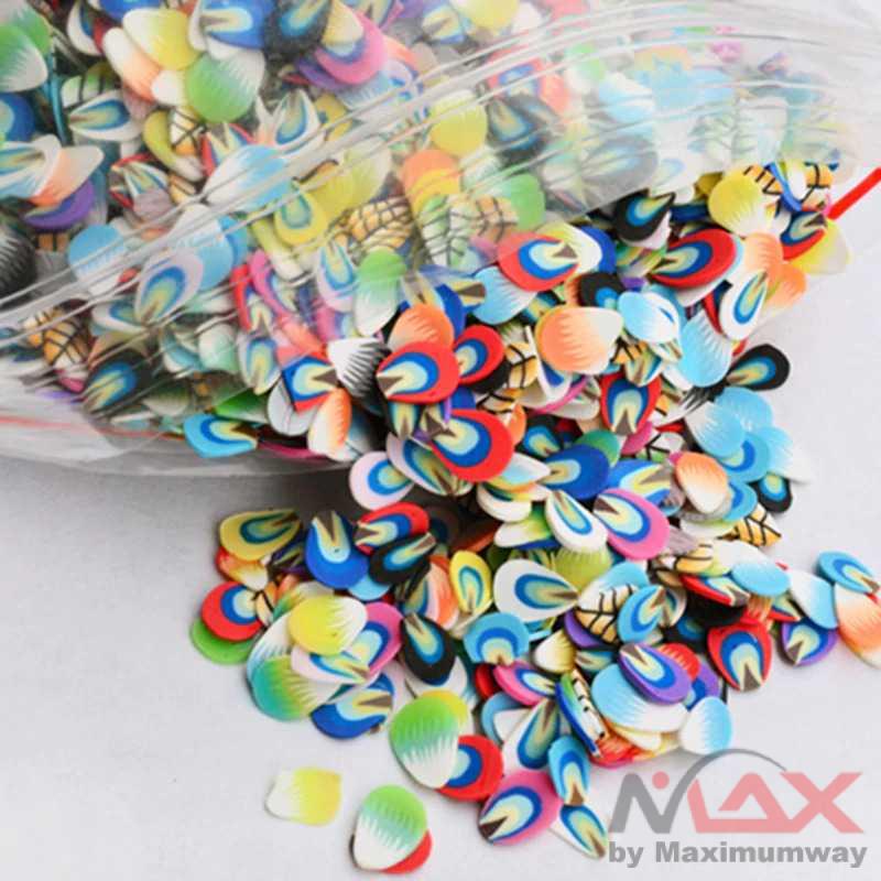 OLOEY Stiker Kuku 3D buah buahan Nail Art PROFESSIONAL ONLY lihat video demo Tips Filler Slime Fruit 1000pcs - WJ079A-C 3D Nail Art Fruit Slices Polymer Clay DIY Slice Decoration Smile Feather Nail Sticker Nail Jewelry