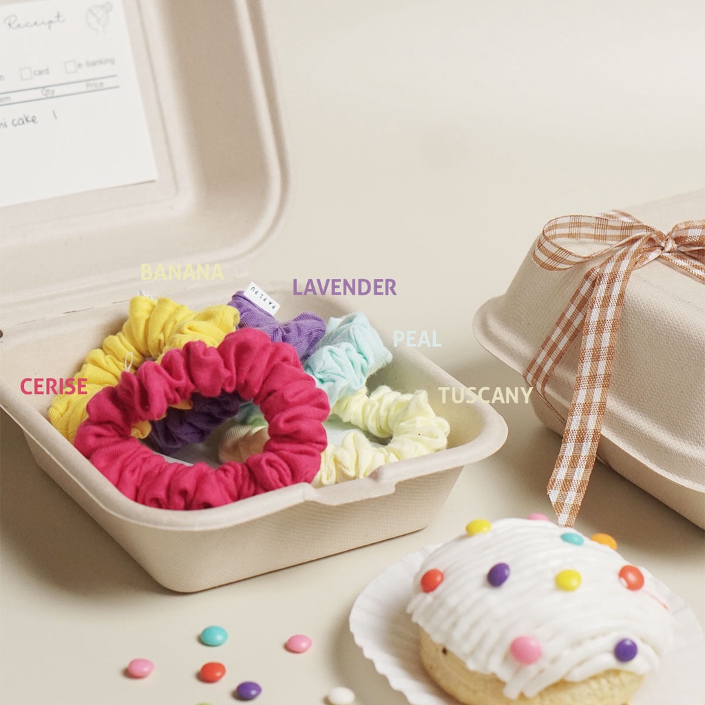 Papipu studio funfetty cake ultasoft scrunchies ikat rambut kunciran