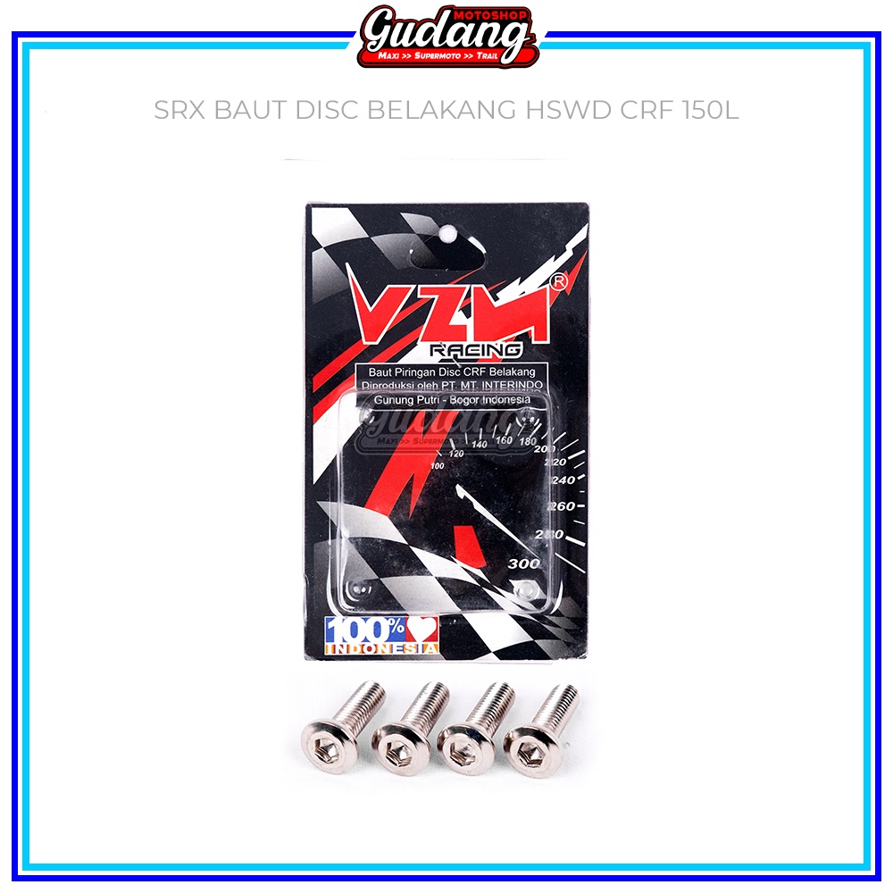 Baut Gear Belakang SRX/SCARLET Baut Mur Spacer CRF 150L KLX 150 Panjang Pendek VZM Stainless