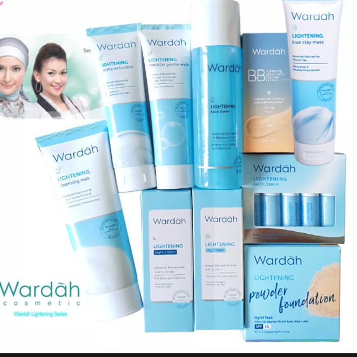 paket 14pcs WARDAH LIGHTENING SKIN CARE MENCERAHKAN MEMUTIHKAN WAJAH