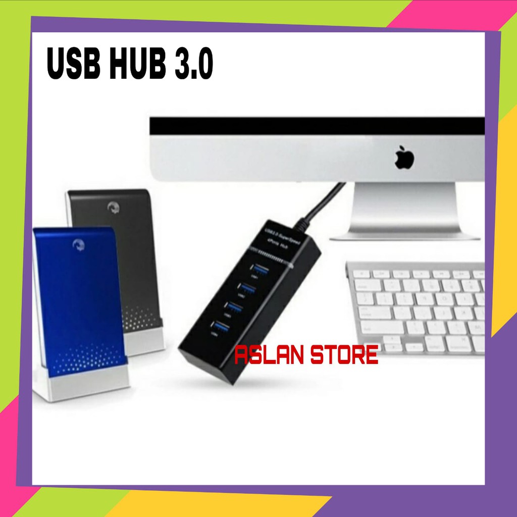 USB HUB 3.0 High Speed HUB 4 Port 8 Inch Cable - 4 SLOT USB