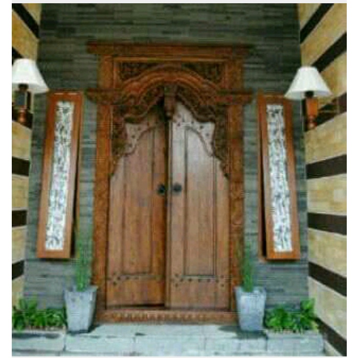gapura gebyok antiq && jendela sketsel kusen pintu jati kuno relif sof
