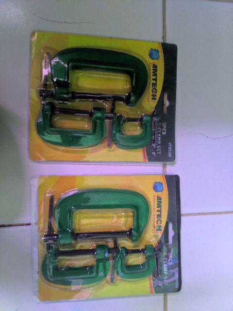 C Clamp Set 3 Pcs Starter Pack Klem C Set Ukuran 1” 2” 3” Inch Inci Catok C Set Penjepit Meja Tipe C