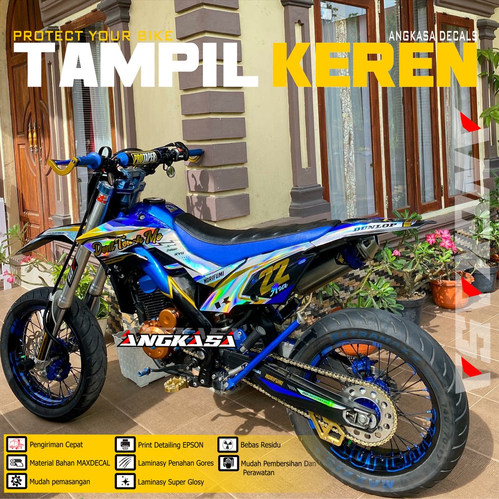 DECAL STIKER MOTOR KLX DTRACKER BISA CUSTOM/NAMA/NOMOR.