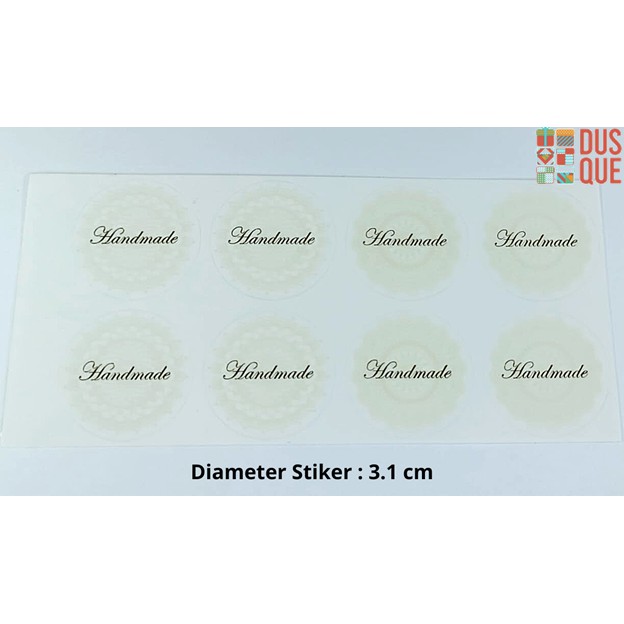 

(1 LEMBAR ISI 8 PCS) STIKER HANDMADE BULAT / STICKER HANDMADE