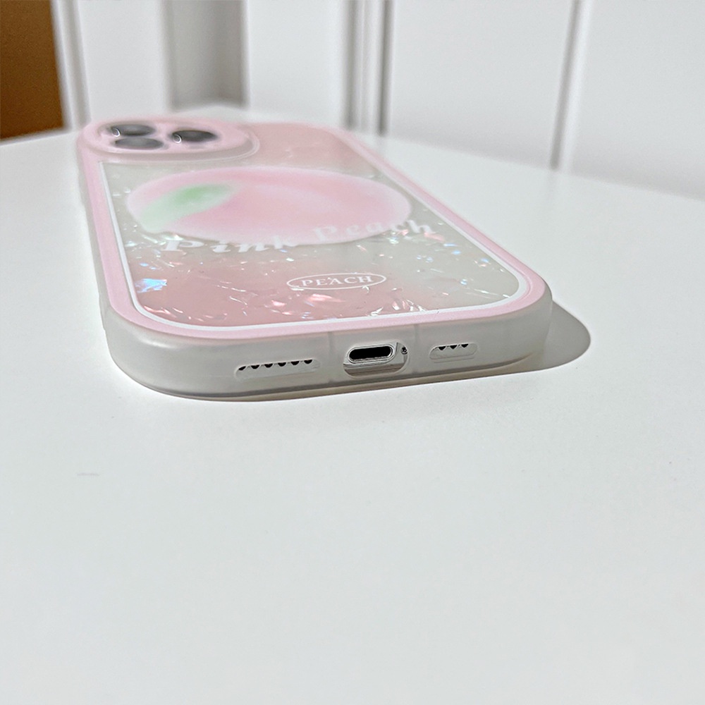 Case Pelindung Warna Pink Peach Dengan Rantai Ikatan Simpul Untuk Iphone 11 8 7 Plus SE2 XS XR 12 13 Mini PRO MAX