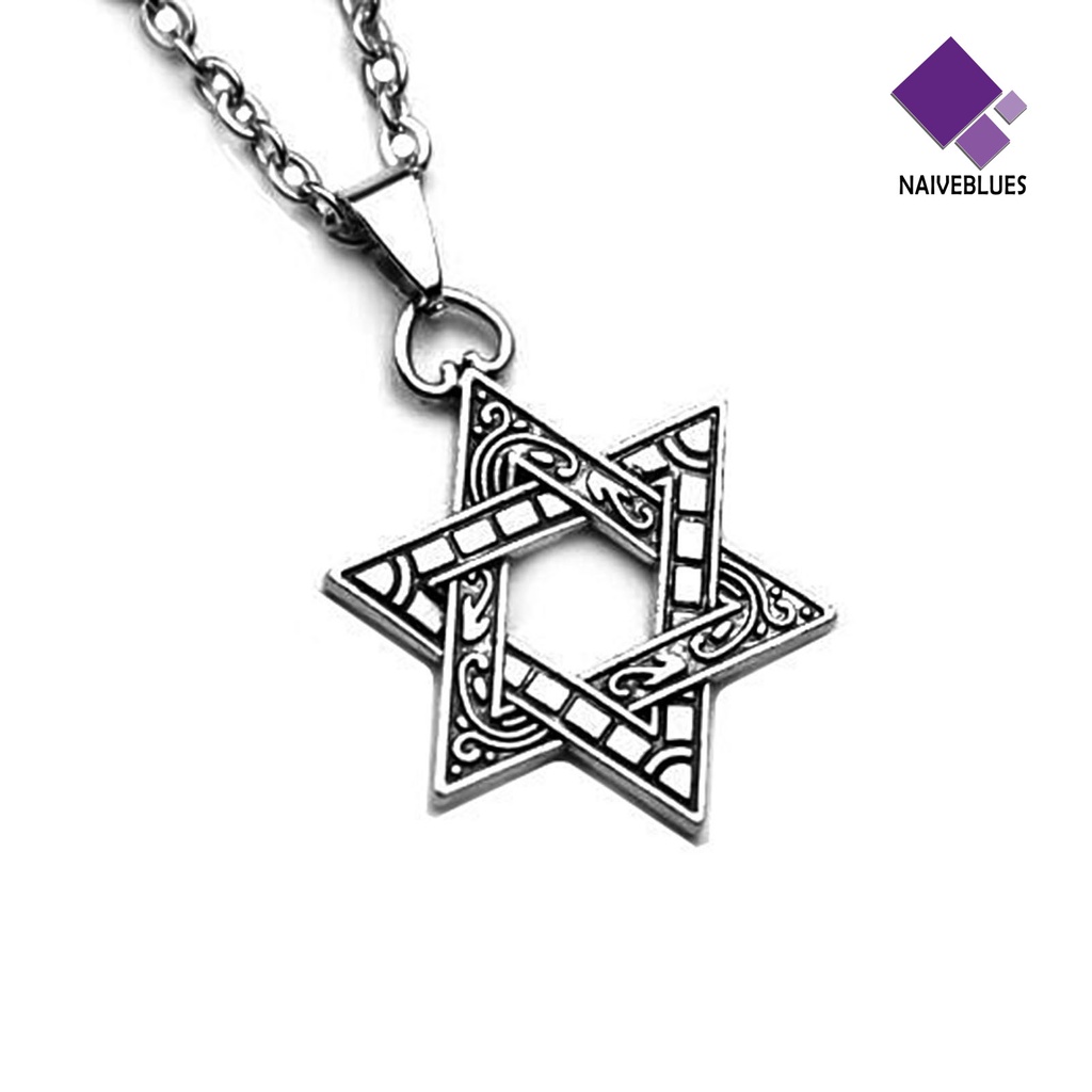 Kalung Rantai Bentuk Hexagram Gaya Hip Hop Untuk Unisex