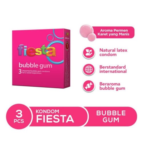 Kondom Fiesta Bubble Gum isi 3 pcs Condom Bubblegum