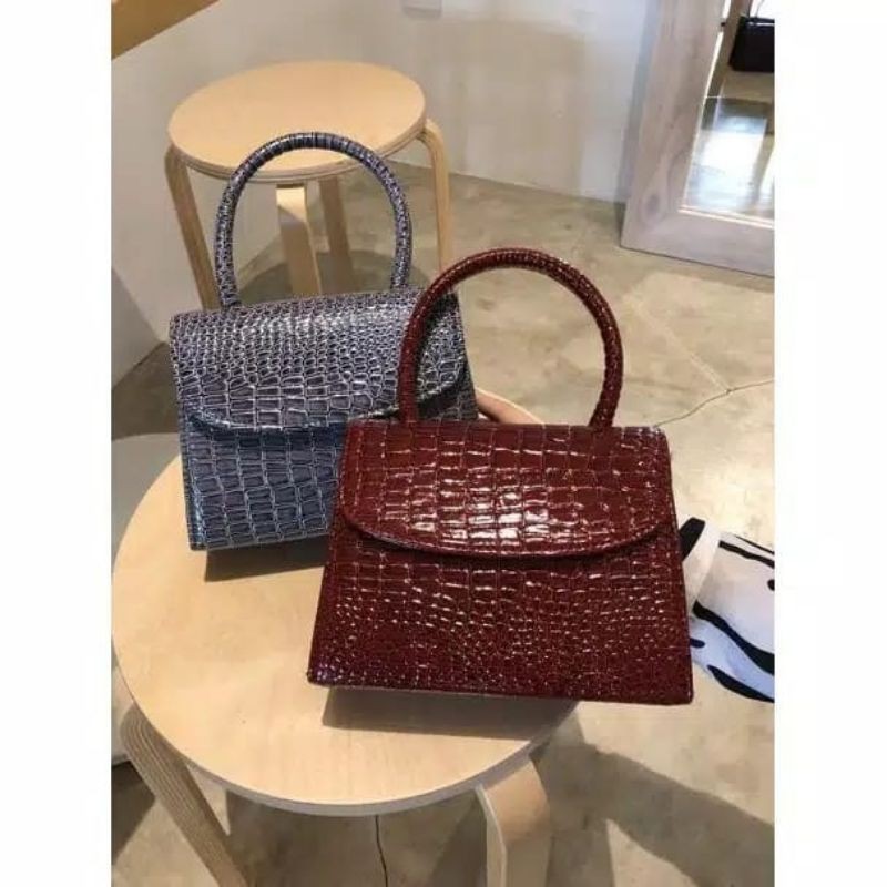 Tas Selempang Wanita Croco Mengkilat