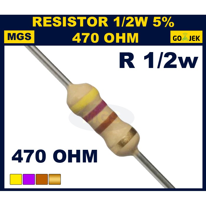 Resistor 1/2w 470 OHM 5% 500PCS