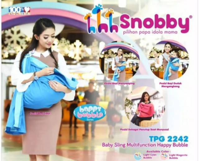 Snobby TPG 2242 Baby Sling Multifunction / Gendongan Samping Bayi Happy Bubble