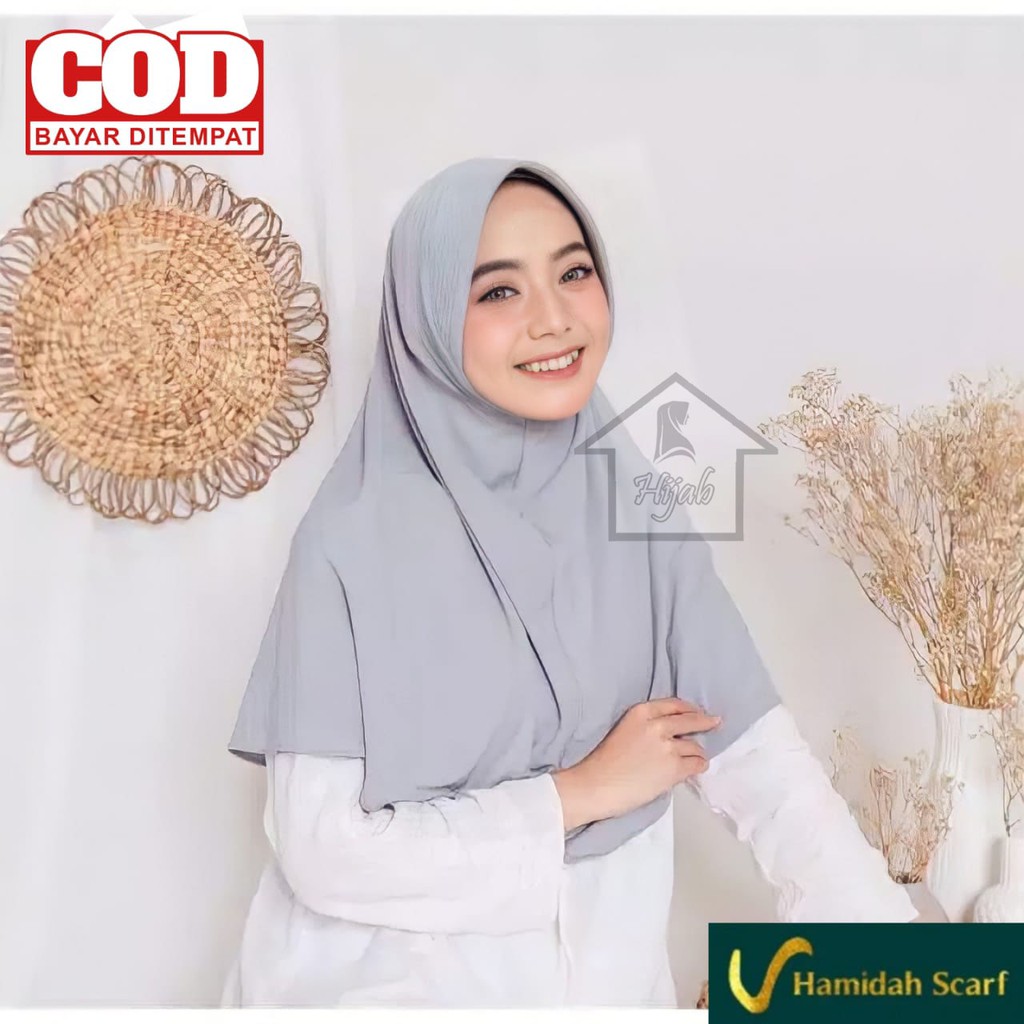 Hijab Bergo Oval Hamidah L,XL Jilbab Instan Hamidah  Kerudung Polos Hamidah Termurah Rumah Hija'b-2
