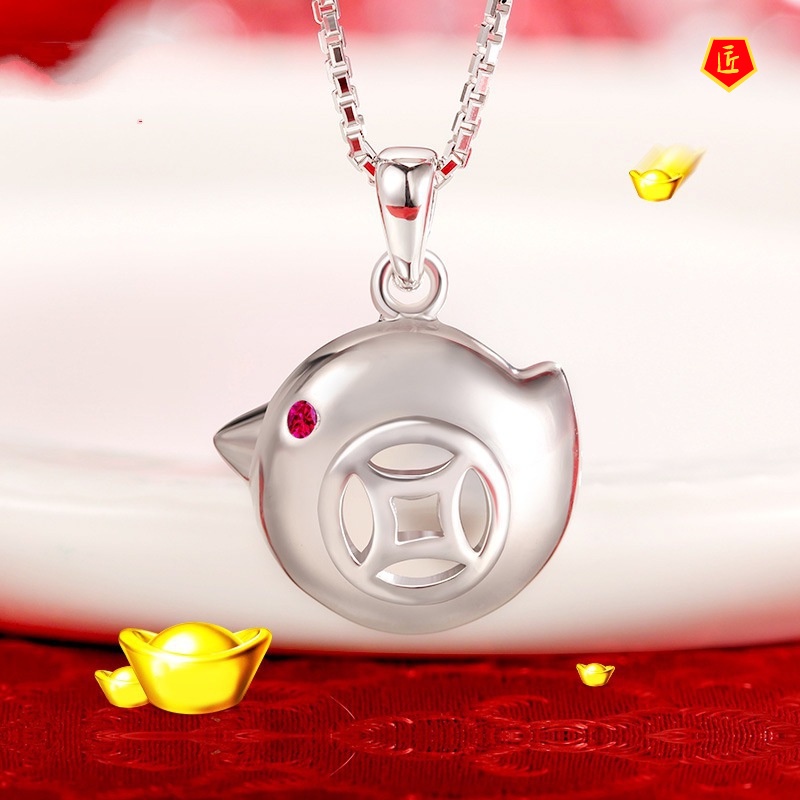 [Ready Stock]Lucky Chicken Silver Necklace Cute and Graceful