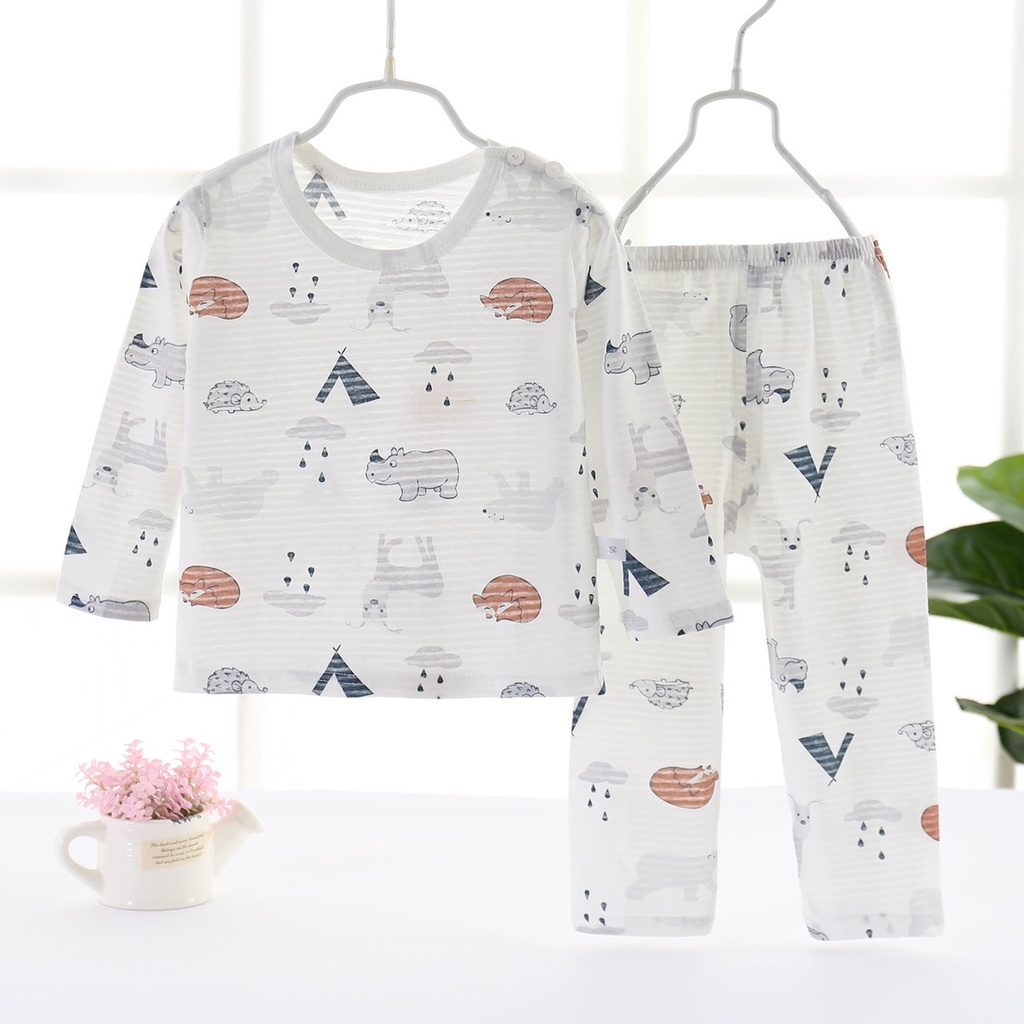 LKM280 Setelan Oblong Baju Kaos + Celana Panjang Set 2in1 Cewek Cowok Import [1KG 8PC] LITTLE KUMA