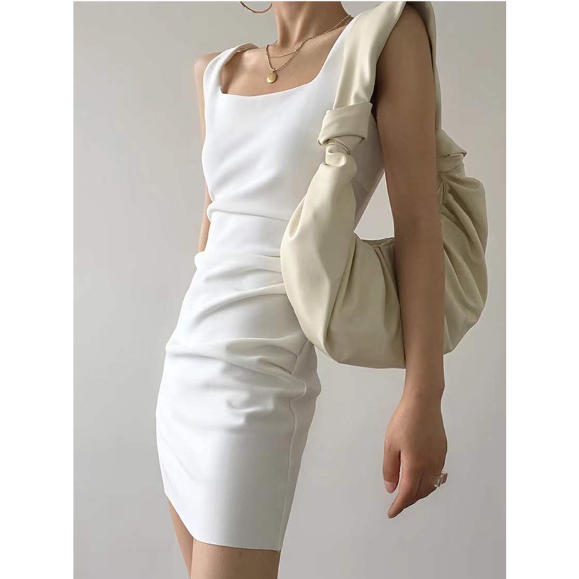 【LIVIAHOME】Livia Style Sleeveless Vest Dress Ladies Casual Sport Mini Bodycon Dress 2421(S/M/L)