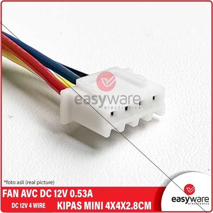 FAN AVC DC 12V 4x4x2.8 CM 4 WIRE FAN MINI KIPAS MINI DC 12V