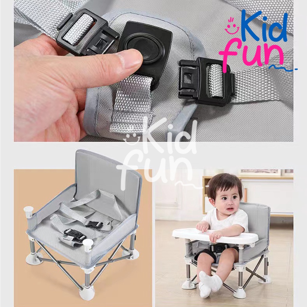 KidFun - Kursi Makan Bayi Tempat Makan bayi Portable Lipat 4 in 1 Baby Chair Booster Bisa Grab/Gojek