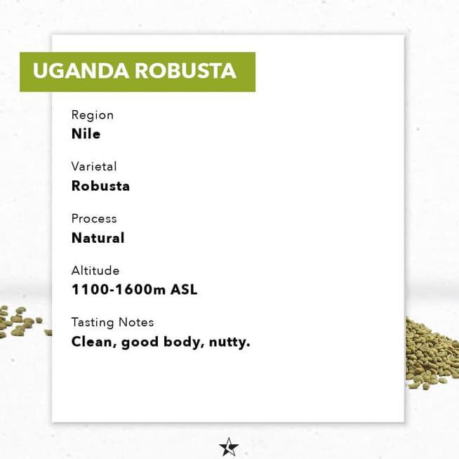 

0UZF ROBUSTA GREEN BEANS - UGANDA G1 NATURAL 1KG 9TG7