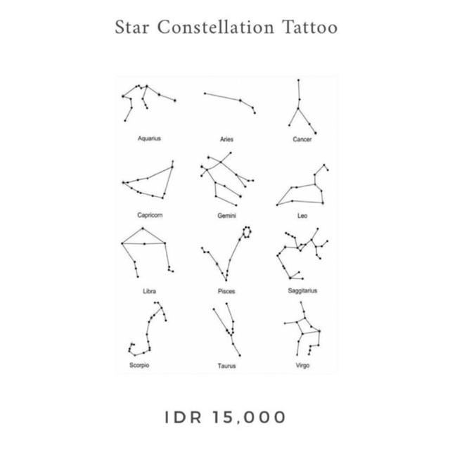 

Star Constellations Tattoo (Mohon cantumkan di notes rasi yang diinginkan)