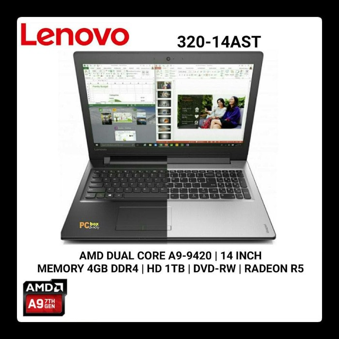 "Lenovo IdeaPad 320 - AMD A9-9420 - 4GB - 1TB - 14" - Garansi Resmi"