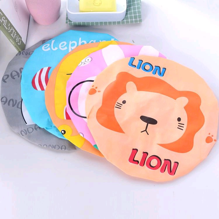 Topi Keramas Topi Mandi Shower Cap Kartun Lucu