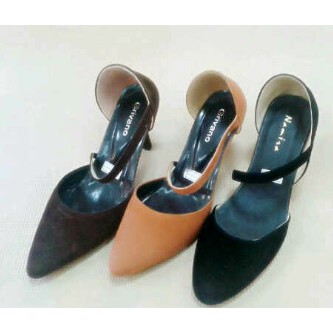 READY BANYAK  High Heels SW811 / high heels suede tinggi 7cm