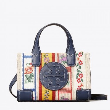 Tory Burch Ella Micro Tote Webbing PatchWork