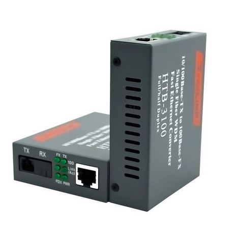itstore Sepasang Netlink HTB 3100 A+B Fiber Optic Media Converter HTB-3100 10/100Mbps RJ45
