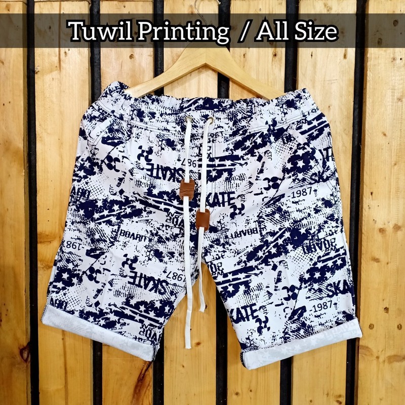 celana skate celana pendek surfing motif galaxy pria original