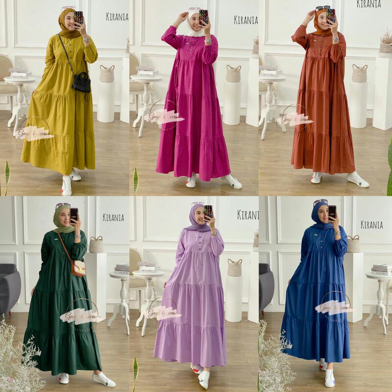 READY SEMIDRESS ❤ KIRANIA ❤ ORIGINAL GAGIL FASHION BY OVA COTTON ZARA PREMIUM