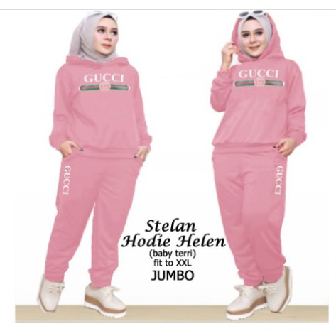 PROMO stelan olahraga balenci baju senam muslim ba Setelan Wanita Adidas Training Babyterry Jumbo Bi