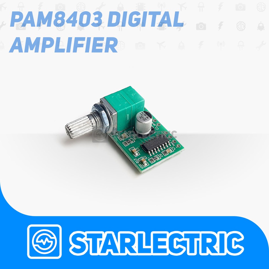 PAM8403 Mini 5V Digital Amplifier Board Stereo 2 Channel 3W Potensiometer